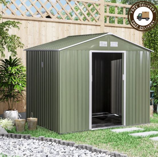 Green Metal Shed