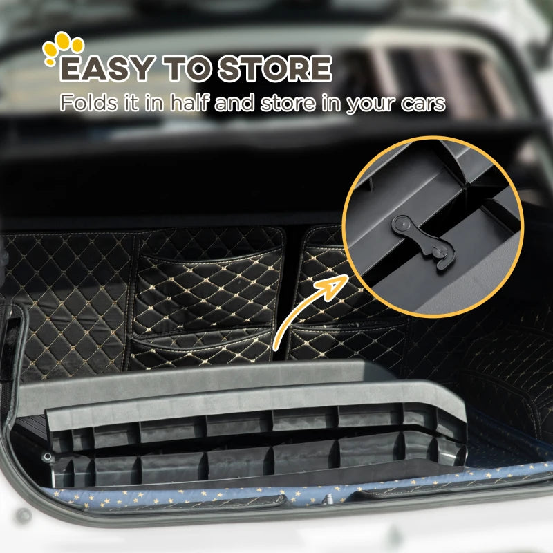 Foldable Pet Ramp for Dogs - Car Ramp for SUVs & Cars, Lightweight & Portable, Black Color