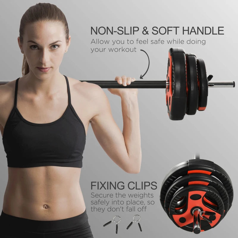20kg Adjustable Barbell Weights Set for Home Gym Strength Training Equipment