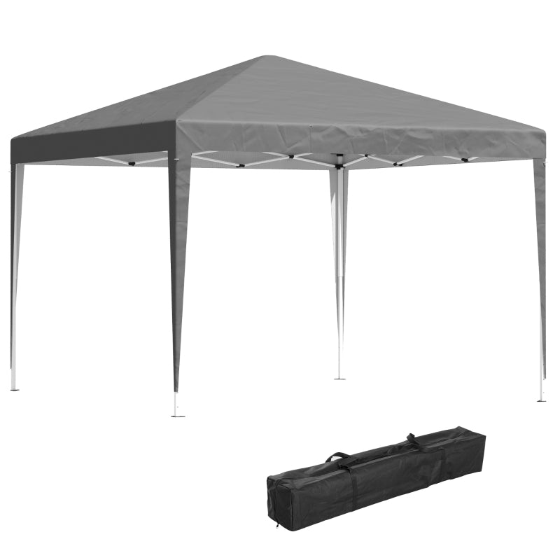 Grey 3x3m Pop Up Garden Gazebo Tent with Adjustable Height & Carrying Bag