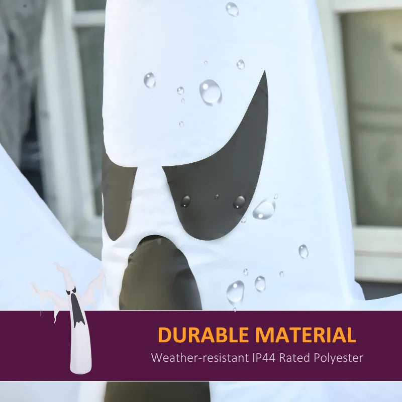 6FT Inflatable Halloween Ghost Decoration - Scary Floating Yard Lawn Decor for Outdoor Parties - 1.8m LED Lighted