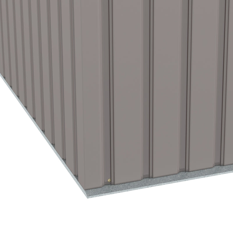 GardenGuard 9ft x 4ft Light Grey Corrugated Metal Shed