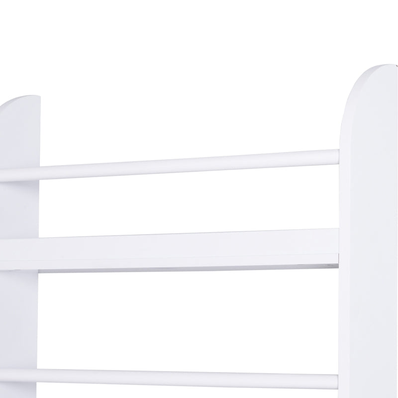 4-Tier Wall Mounted Bookshelf - 15cm Depth Storage Rack for Bedroom, Nursery, Office & Home - White