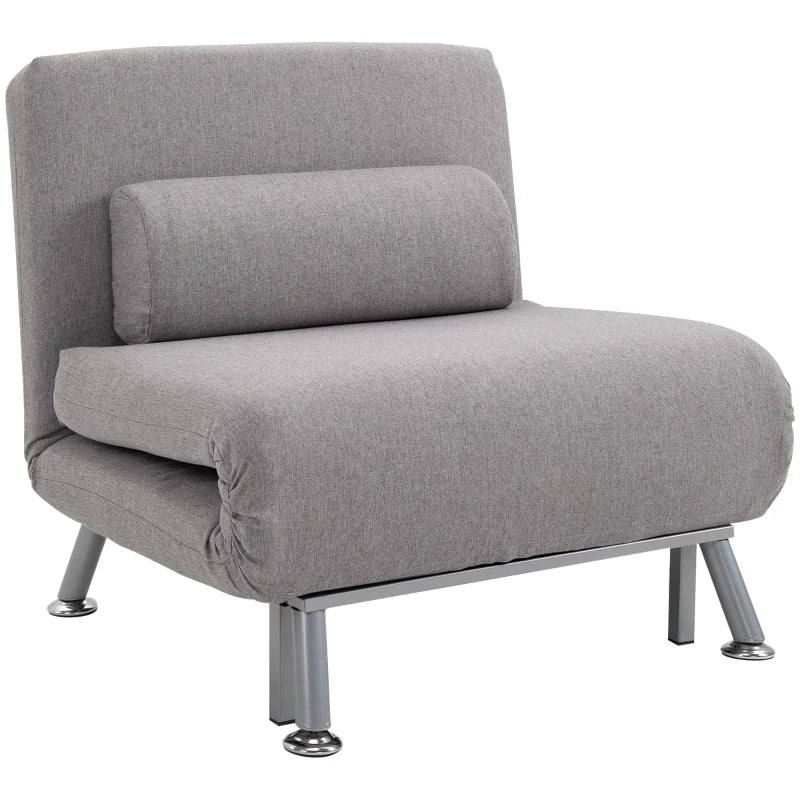Adjustable Grey Futon Sofa Chair for Versatile Comfort and Style in Any Living Space