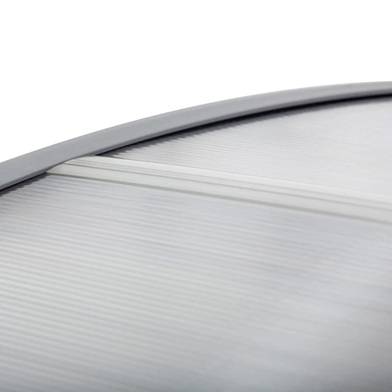 196cm x 75cm Clear Front Door Canopy - Rigid Plastic Polycarbonate Rain Shelter - UV, Water & Rain Resistant