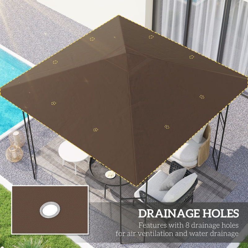 Brown 3x3m Gazebo Canopy Replacement Cover