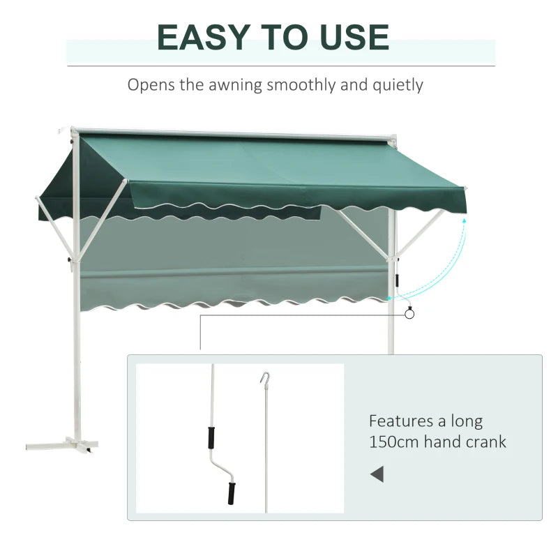 Green 300cm x 300cm Double Sided Free Standing Awning Canopy