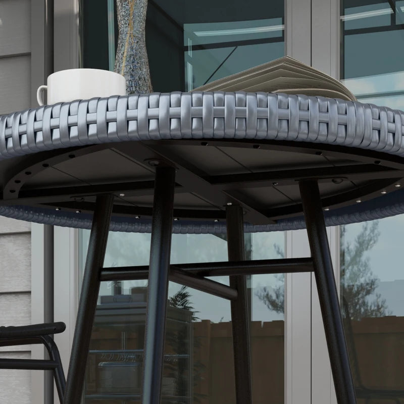 Grey Rattan Outdoor Border Side Table