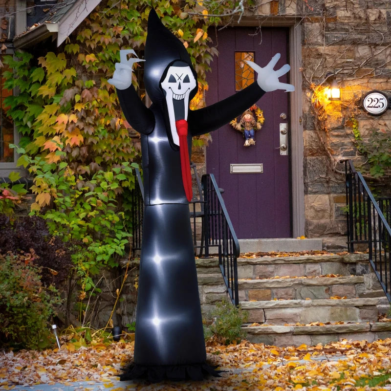 10FT Grim Reaper Halloween Inflatable Decoration with 5 LED Lights - Spooky Blow Up for Indoor & Outdoor Parties