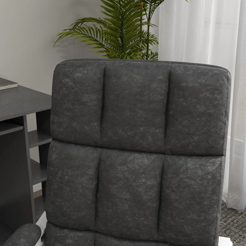 Vinsetto Ergonomic Massage Office Chair with Heat, Reclining Back & Footrest - Comfy Desk Chair for Home Office, Charcoal Grey