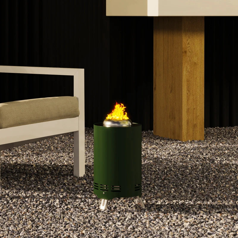 Portable Smokeless Fire Pit - 16x16 cm Stainless Steel Wood Burning Tabletop Fire Pit for Garden & Camping - Green