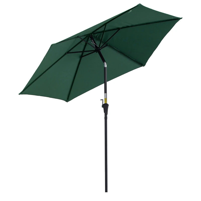 Green 2.6M Tilt Crank Garden Parasol Umbrella