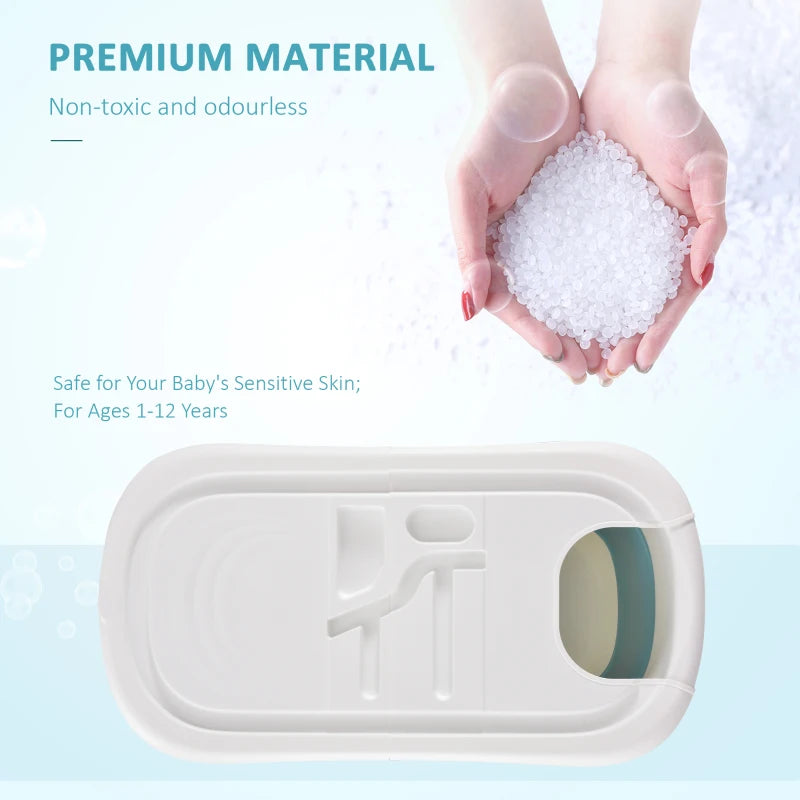 Foldable Kids Bathtub with Lid - Large Freestanding Bath Tub for Toddlers & Teens (Ages 1-12) - Home Sauna