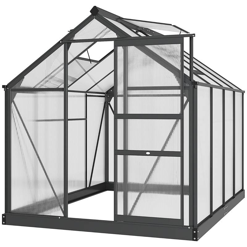 Grey Polycarbonate Greenhouse With Aluminium Frame