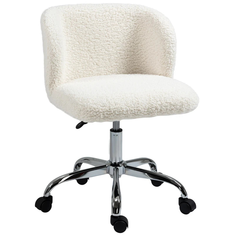 Ergonomic White Office Chair with Adjustable Height, Rolling Wheels, and Modern Design for Home and Office Use