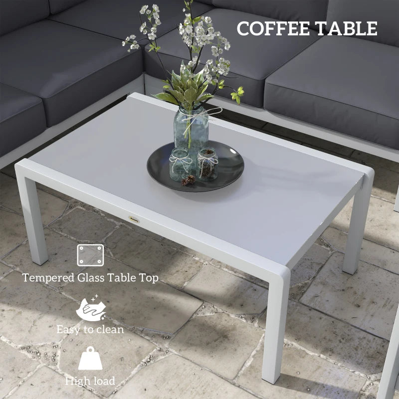 Grey Metal Garden Sofa, Table & Chair