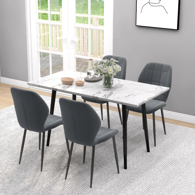 Set of 4 Dark Grey Flannel Relaxed Tub Dining Chairs - Comfortable, Stylish Seating for Modern Homes