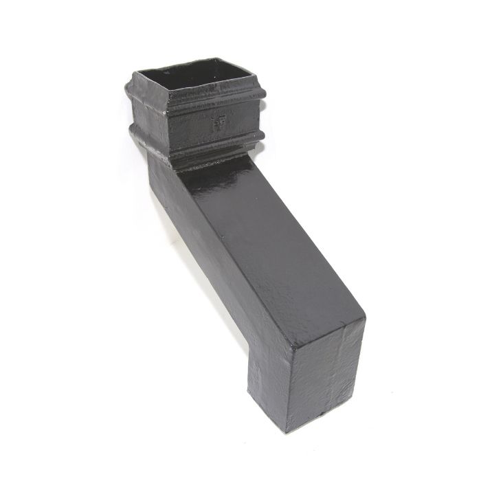 Hargreaves Cast Iron 100x75mm Plain Rectangular Plinth Offset 115mm Projection  - Painted Black
