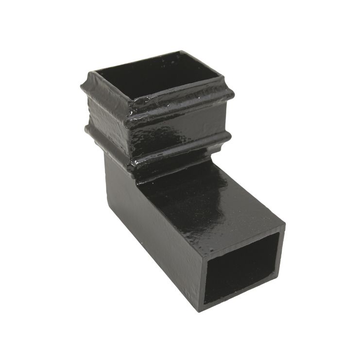 Hargreaves Cast Iron 100x75mm 92.5 Degree Rectangular Bend  - Painted Black