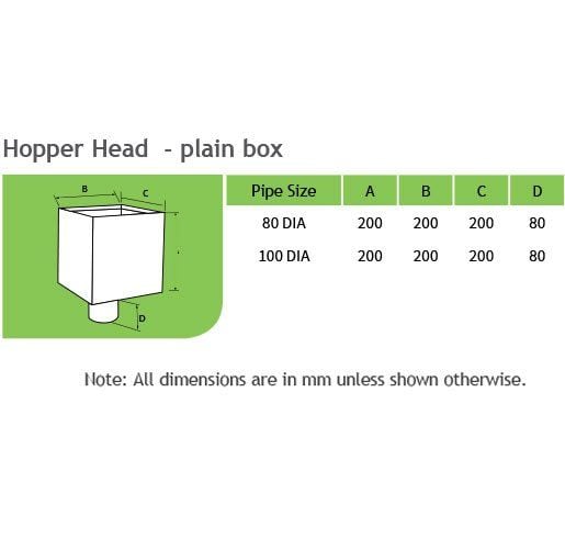 100mm Copper Plain Box Hopper