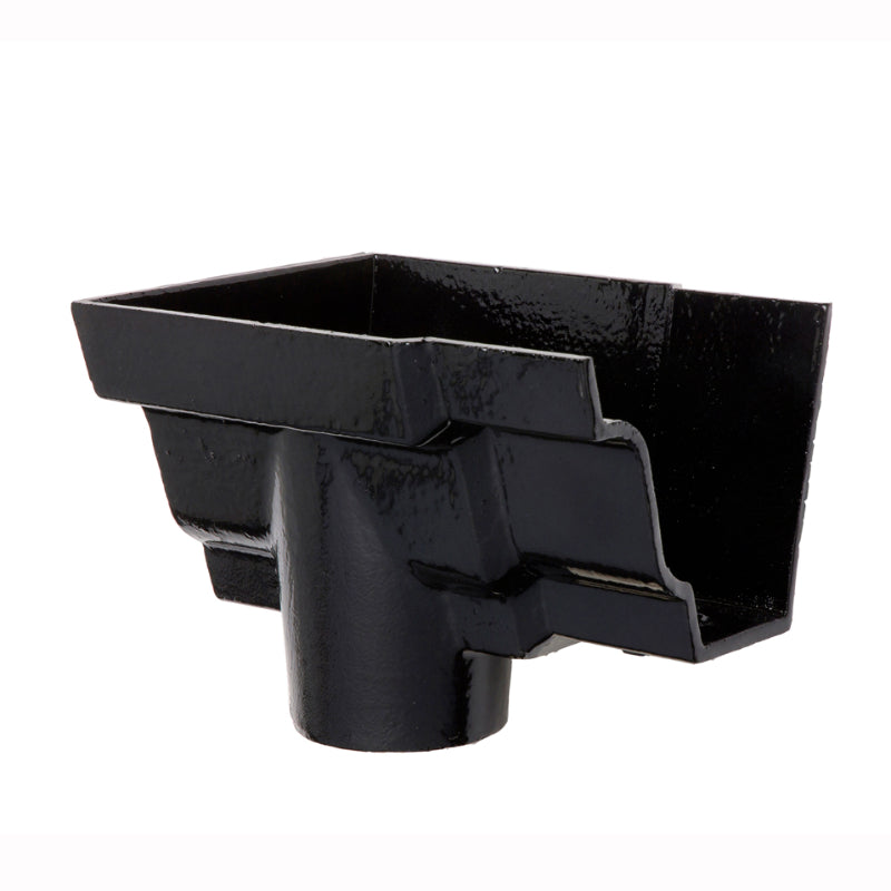 Hargreaves Cast Iron 100x75mm Box Dropend Outlet   - Painted Black