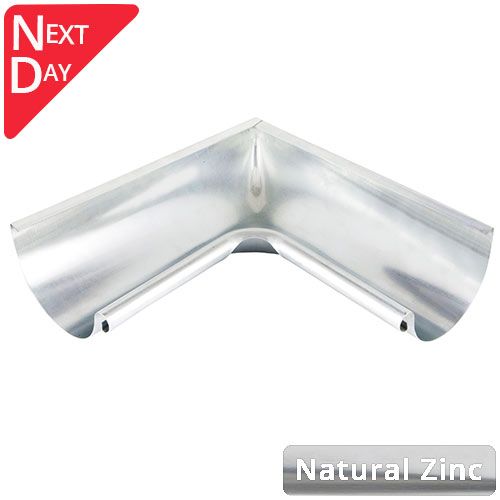 115mm Half Round Natural Zinc 90 Degree Internal Gutter Angle