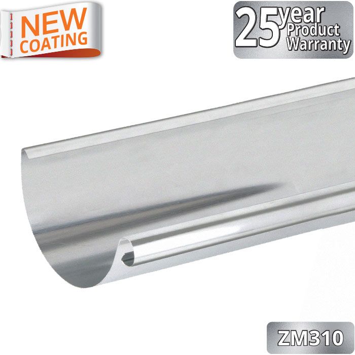 115mm Half Round Galvanised Steel Gutter 3m Length