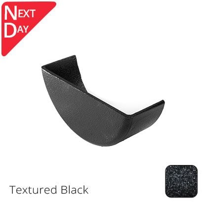 Alumasc 125mm (5") Half Round Cast Aluminium External Stop End - Textured Black