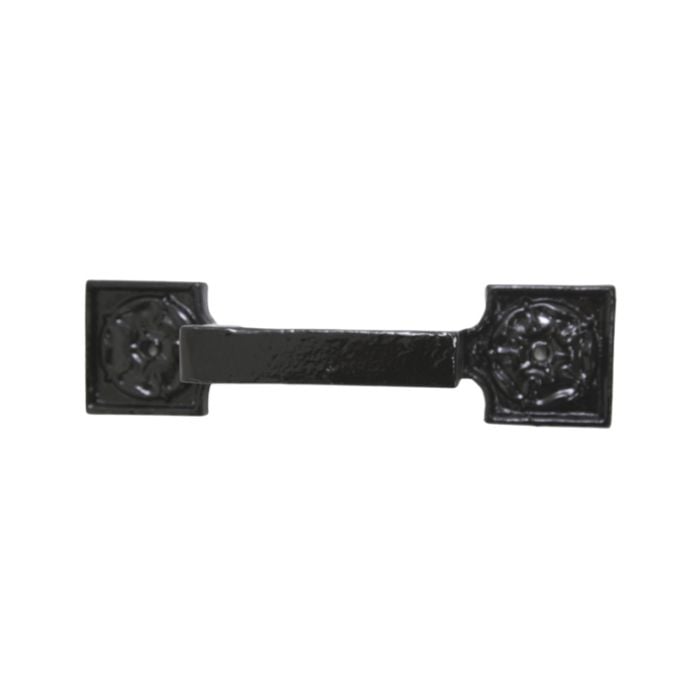 Hargreaves Cast Iron 75x75mm Ornamental Square Earband Type A  - Painted Black