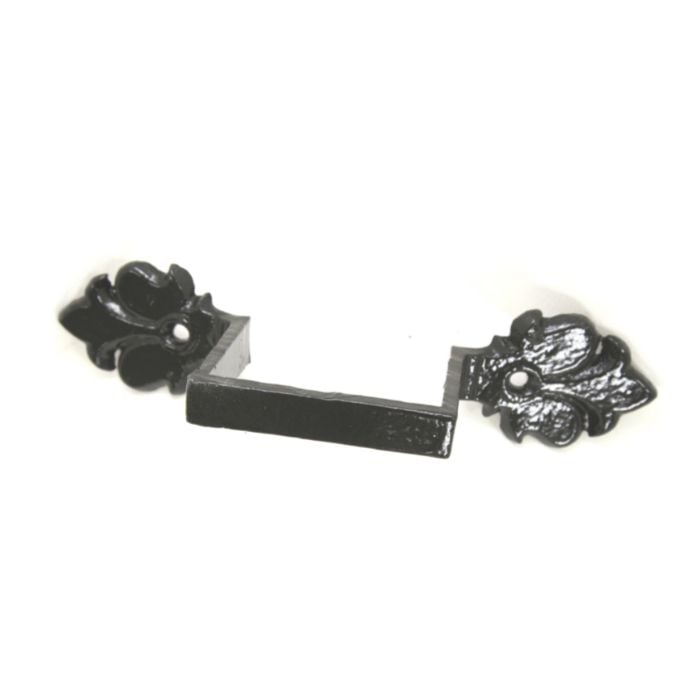 Hargreaves Cast Iron 75x75mm Ornamental Square Earband Type C  - Painted Black
