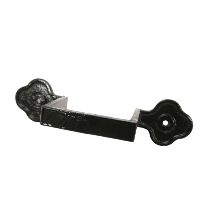 Hargreaves Cast Iron 100x100mm Ornamental Square Earband Type D  - Painted Black