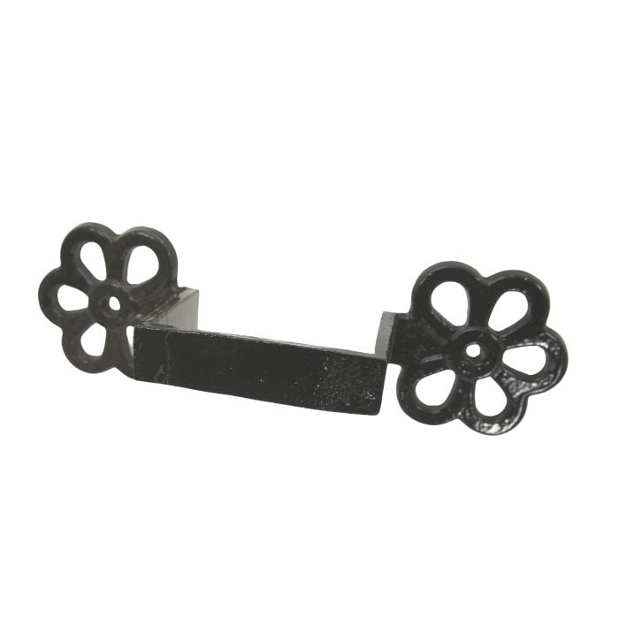 Hargreaves Cast Iron 75x75mm Ornamental Square Earband Type J  - Painted Black