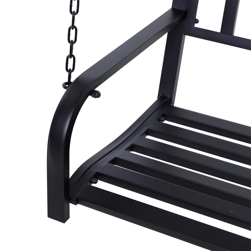 Black Metal 2 Seater Swing Bench