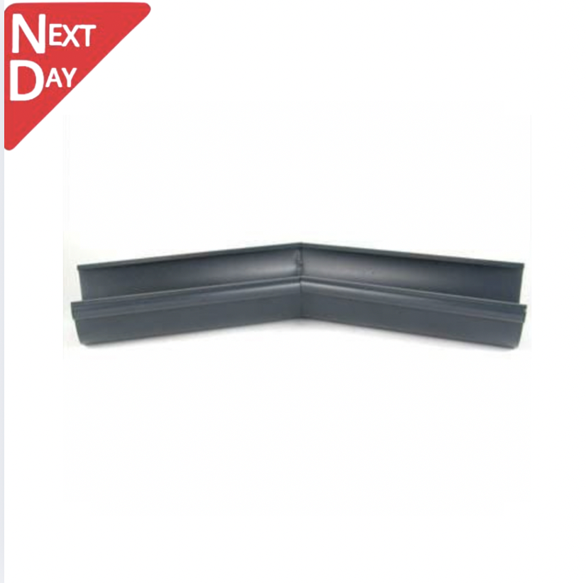 125mm Half Round Anthracite Grey Galvanised Steel 135degree  Internal Gutter Angle