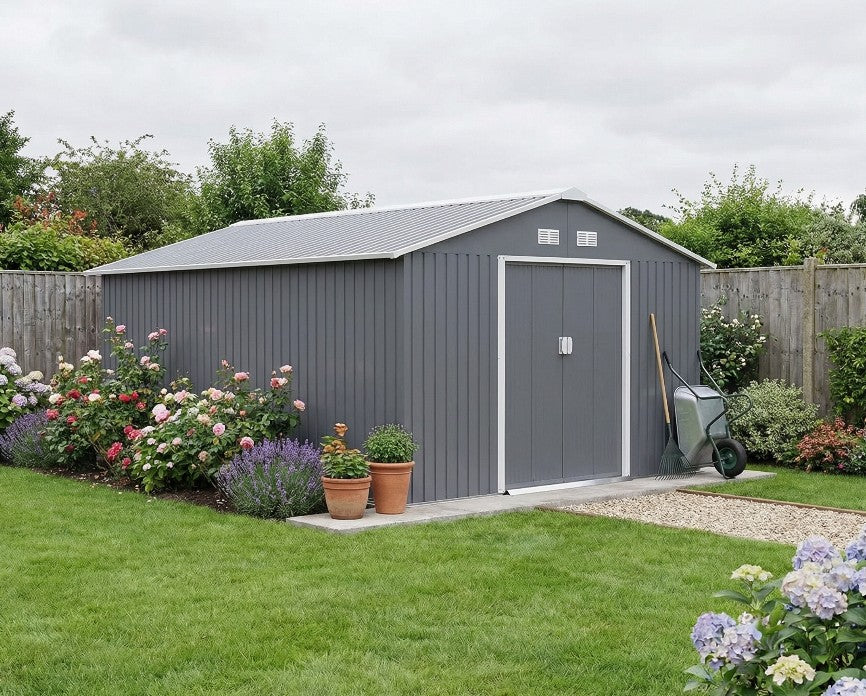 13 x 11ft Corrugated Metal Garden Storage Shed