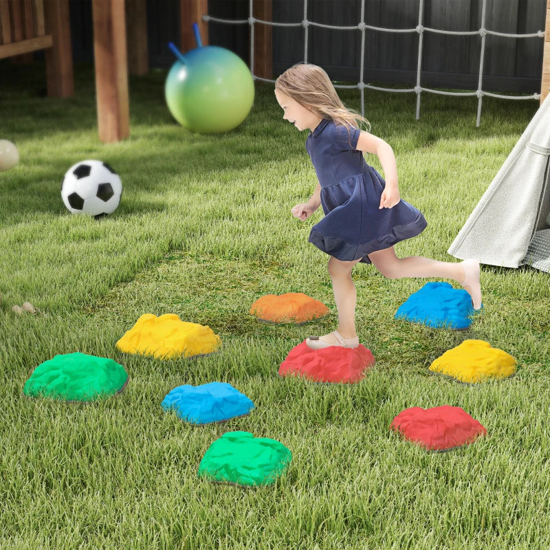 Colorful Balance Stepping Stones for Kids Non-Slip Indoor Outdoor Obstacle Course Ages 3-8