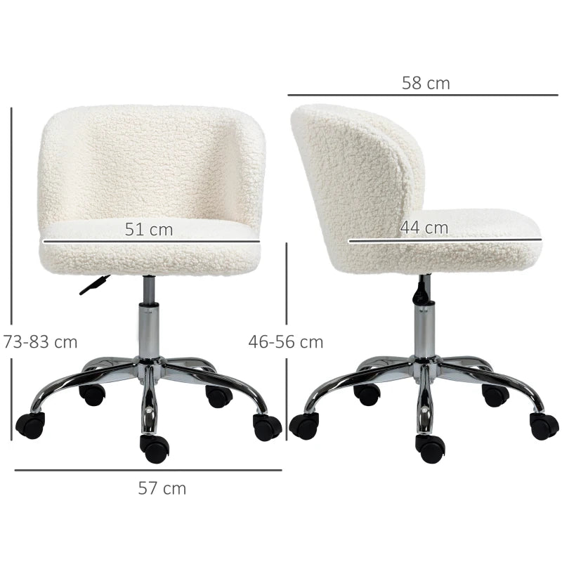 Ergonomic White Office Chair with Adjustable Height, Rolling Wheels, and Modern Design for Home and Office Use