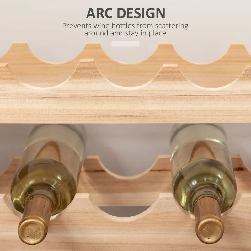 Elegant Three-Tier Wooden Wine Rack for 36 Bottles - Natural Finish, Perfect for Home or Wine Cellar Storage