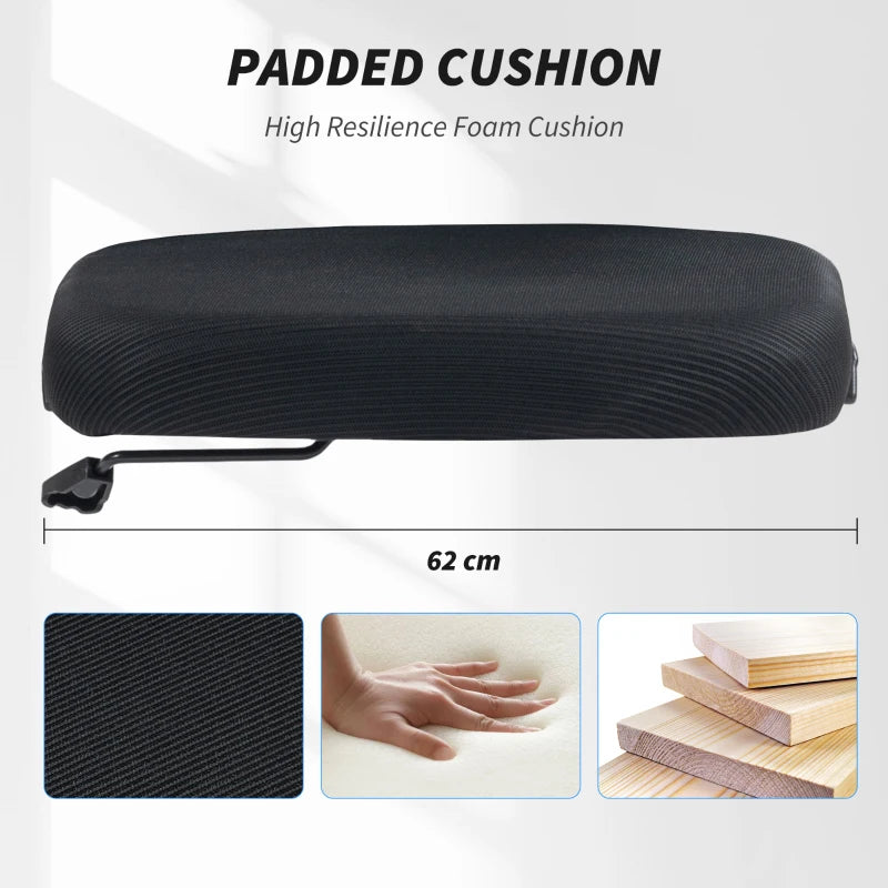 Vinsetto Ergonomic Mesh Back Office Chair with Flip-Up Arms - Adjustable Height, Comfortable Black Desk Chair for Home & Office