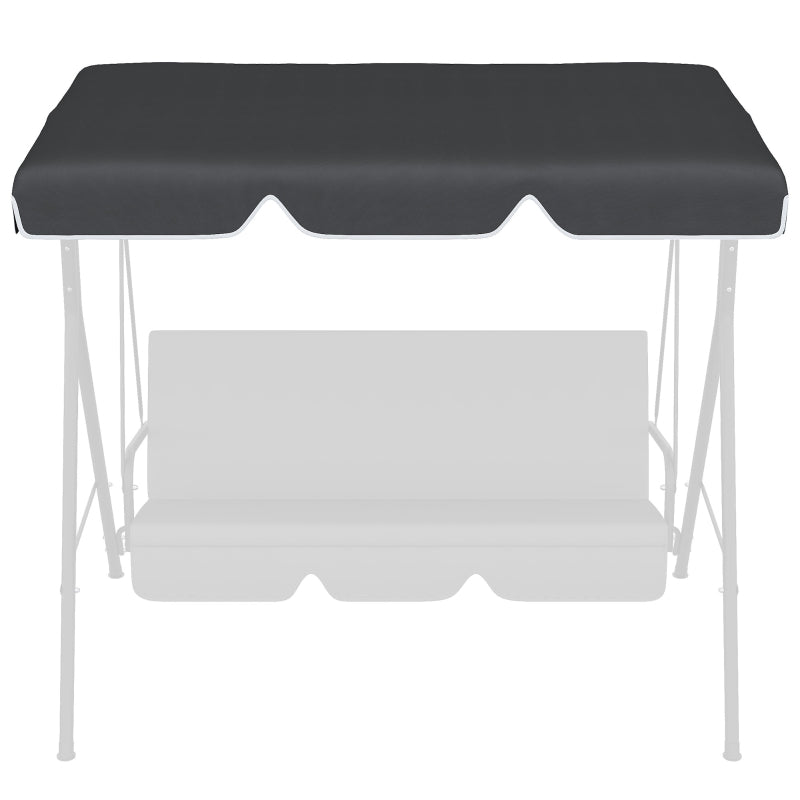 Black Garden Swing Canopy Replacement Cover, UV50+ Sun Shade (Canopy Only)