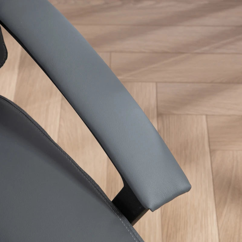 Ergonomic Mid Back Office Chair - Adjustable Height Computer Desk Chair with Swivel Rolling Wheels - Dark Grey for Home Study