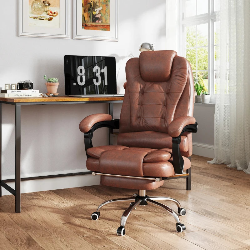 Vinsetto Heated Massage Office Chair - 6 Vibration Points, Ergonomic H Vinsetto Heated Massage Office Chair - 6 Vibration Points, Ergonomic H