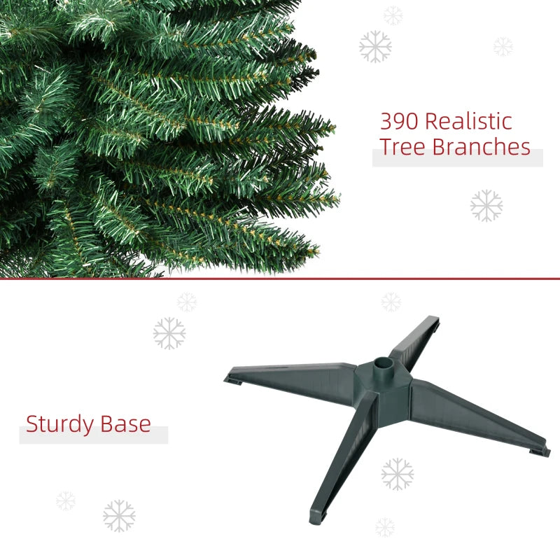 6ft Unlit Pencil Slim Artificial Christmas Tree - Realistic Green Branches with Sturdy Stand for Holiday Decor