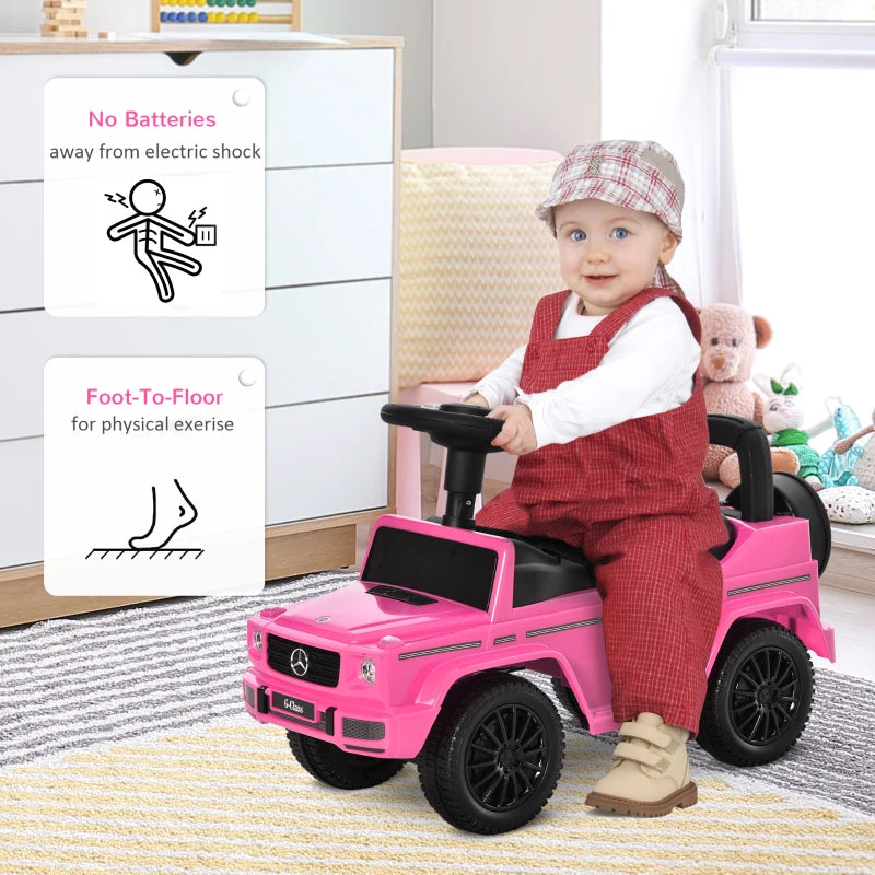 Licensed 3 in 1 Kids Ride On Car Foot To Floor Slider Push Along Toy Pink 12-36 Months