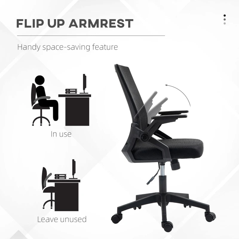 Vinsetto Ergonomic Office Chair with Lumbar Support - Stylish Black Design for Comfort and Productivity