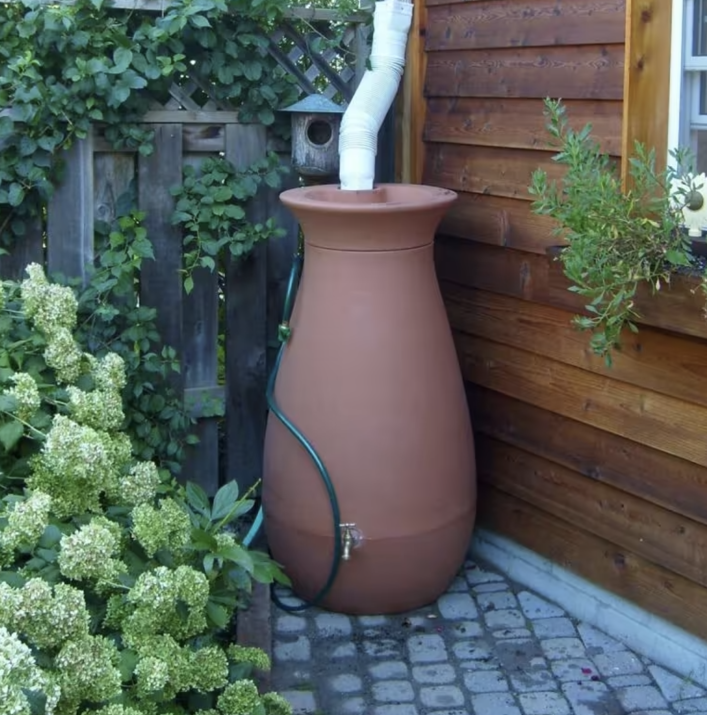 Algreen 245L Cascata Clay Effect Water Butt with Planter