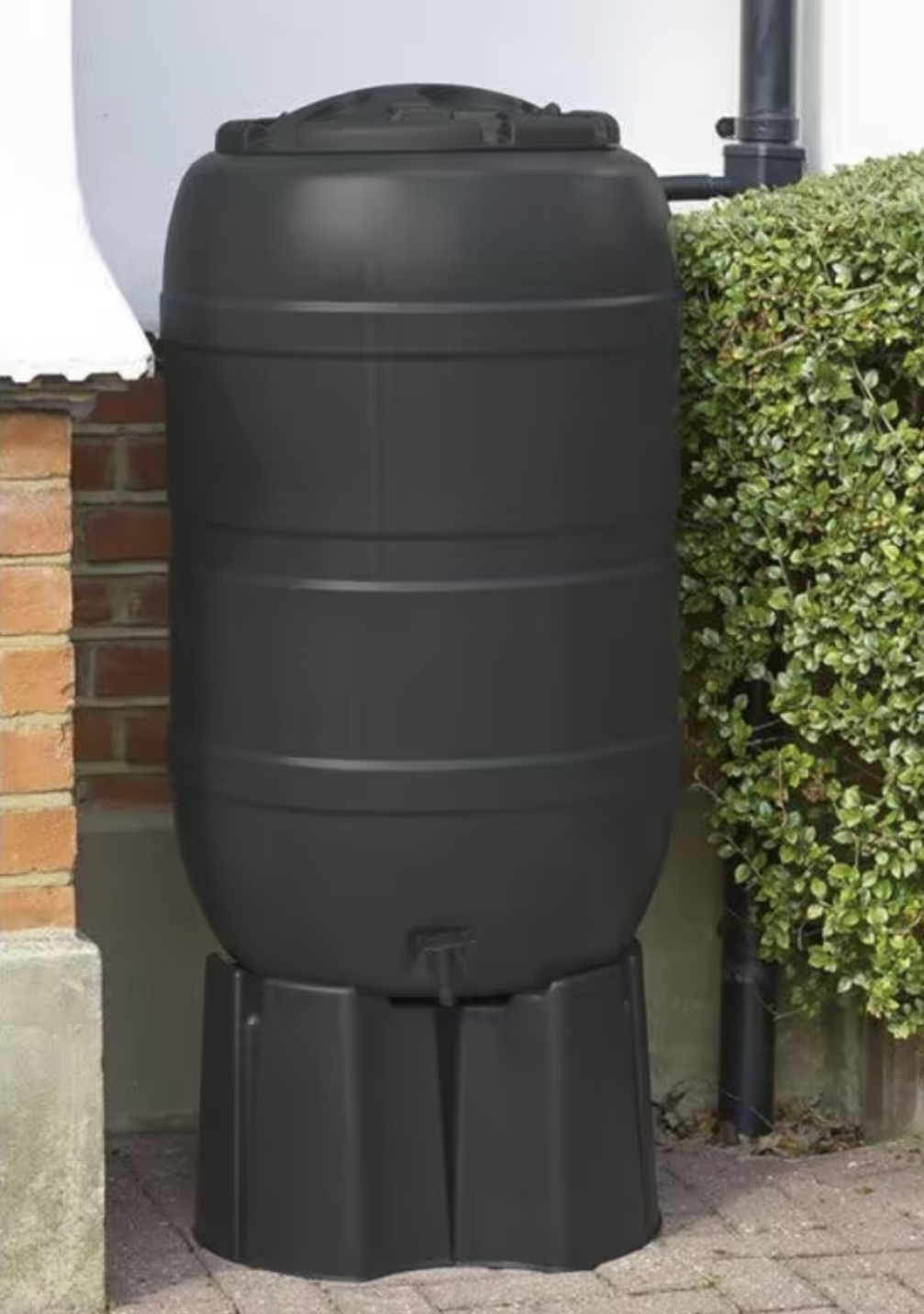 210L Black Standard Barrel Water Butt