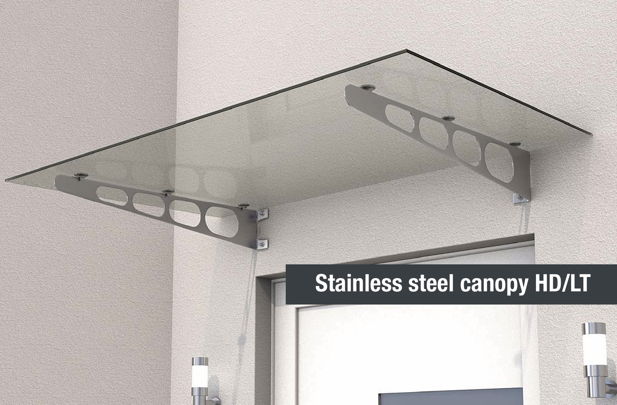 HD Stainless Steel LT Canopy 160 x 90 x 16cm - Clear 8mm Glass