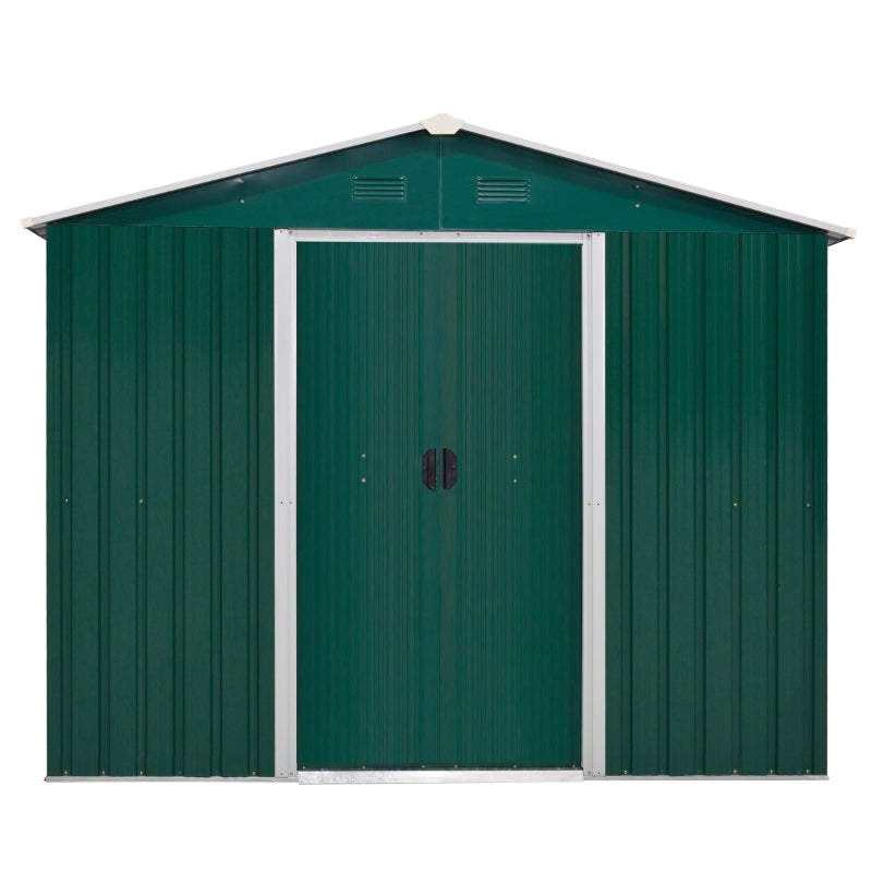 Dark Green Metal Garden Shed - 7.7 x 5.5ft