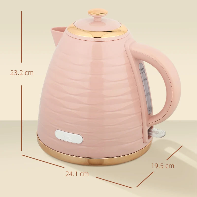 3kW Rapid Boil Pink Honeycomb Kettle - Stylish Electric Tea Kettle for Fast Boiling Water, Perfect for Home & Kitchen